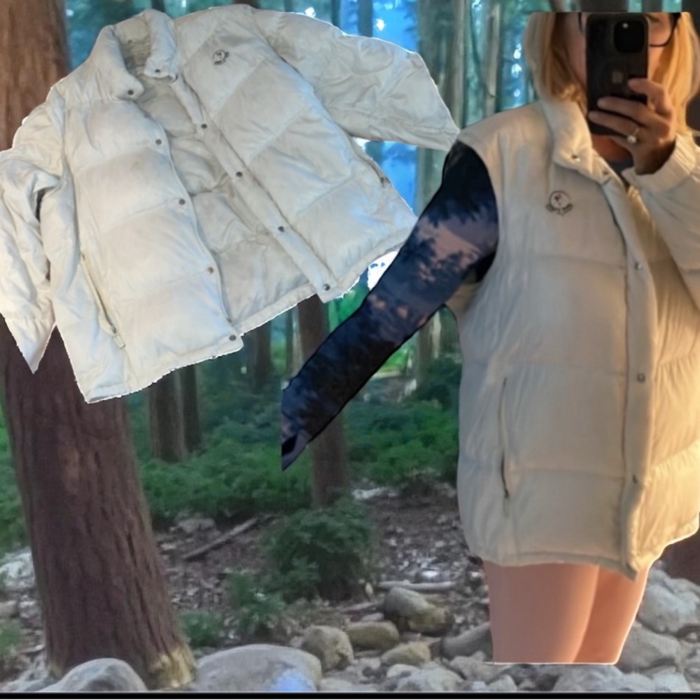 Sale🔥Moncler Armco Giubbotto Down Puffer Jacket / Vest Convertible Ivory Size 4 - Picture 12 of 13